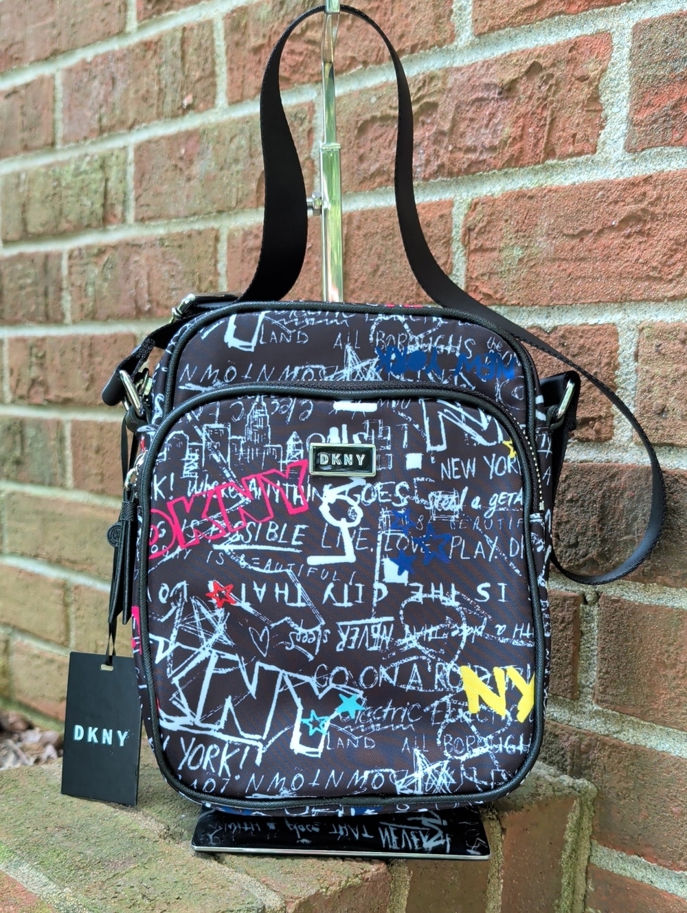 DKNY Black Graffiti-Print Gigi Flight Bag (1275)